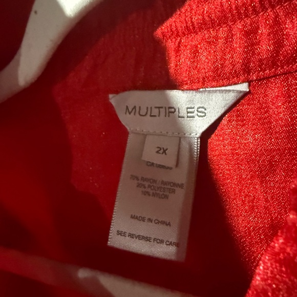 Multiples Vibrant Red Button-Up Jacket - Picture 4 of 8